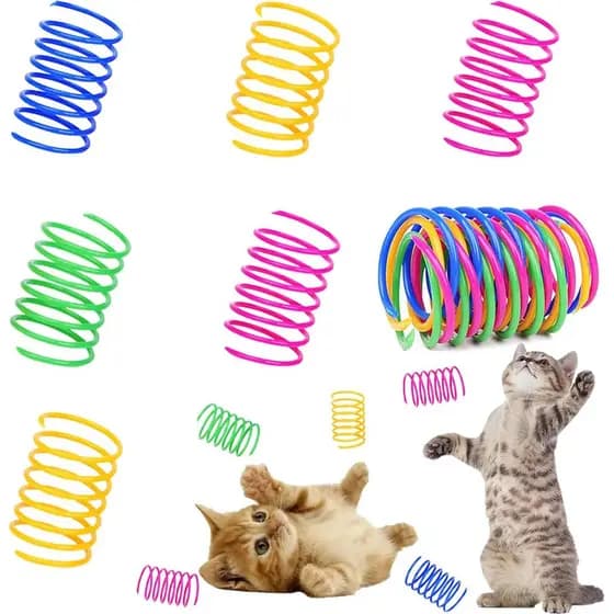 Brinquedos de Mola para Gatos ISMARTEN, Pacote com 60 Peças, Brinquedos Coloridos para Gatos, Brinquedo Interativo para