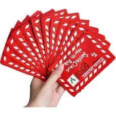 Envelopes de feltro de Natal da Sucrain, Carta para o Papai Noel, Saco bordado para presente de doces de Natal, Enfeite