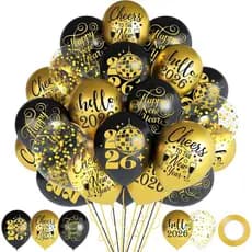 50 Balões de Feliz Ano Novo, Balões de Látex de Feliz Ano Novo, Balões para Festa de Réveillon 2026, Suprimentos para Fe