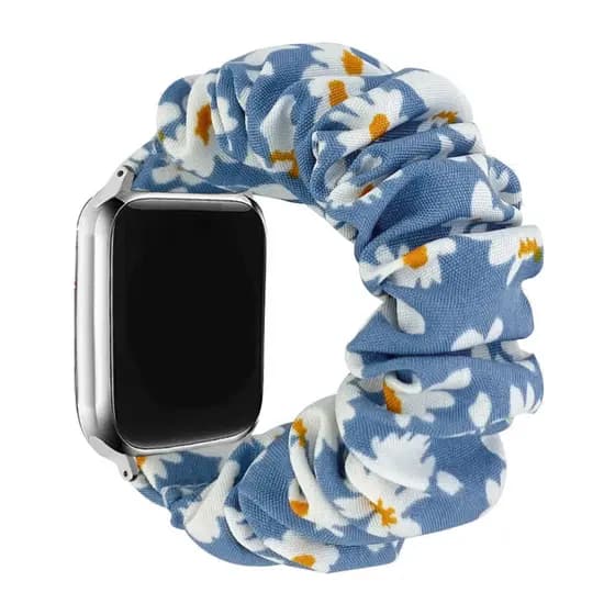 Adequado para Apple applewatch8ultra Simples Impresso Margarida Scrunchy Hair Tie iwatch Watch Strap