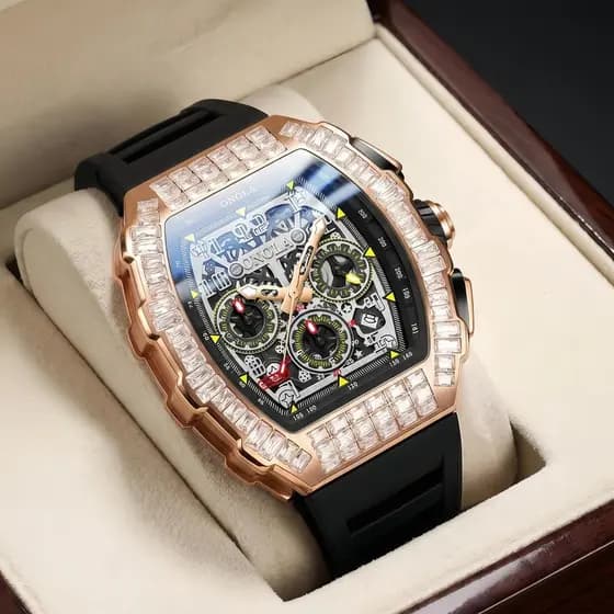 Novo estilo generoso diamante Cross-Border venda quente ONOLA/Olola esportes multifuncional mecânico relógio masculino f