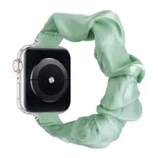 Pulseira scrunchie seda brilhante cor sólida borda fina novo estilo verão compatível Apple Watch