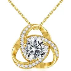 Presentes MOOSEA para Ela - Colar de Moissanite com Nó do Amor de 1-3 ct, Moissanite Criada em Laboratório, Colar com Pi