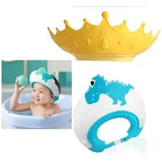 Kit com 2 Protetores de Cabelo para Banho Infantil, Protetor Ajustável para Lavar o Cabelo do Bebê, Boné com Viseira par