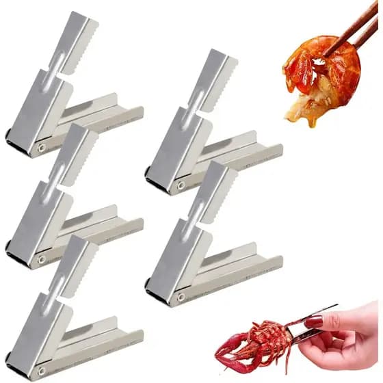5 Peças de Ferramenta para Descascar Lagostins, Ferramenta para Remover a Cauda de Lagostins, Aço Inoxidável, Pequena e