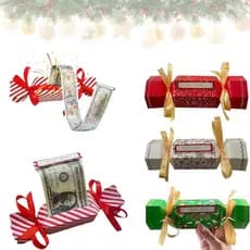 4 Peças de Saquinhos Surpresa de Natal para Puxar Dinheiro, Saquinho para Puxar Dinheiro Inspirado em Doces, Saquinho Su