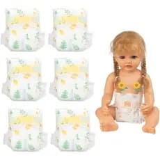 Conjunto de 6 Peças de Roupas e Fraldas Reutilizáveis para Bonecas Reborn de 18-22 Polegadas, Acessórios para Bonecas Re