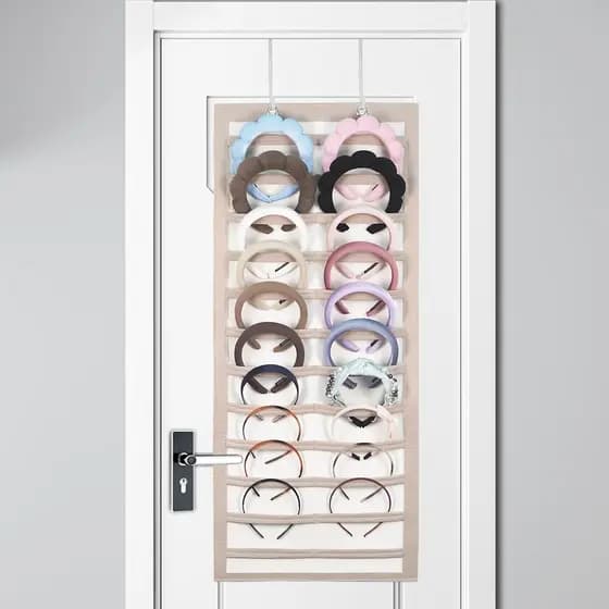 Suporte para Faixas de Cabelo Artilife para Pendurar na Porta e no Armário, Organizador de Faixas de Cabelo em Feltro co
