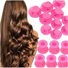 Conjunto de 10 peças de rolinhos modeladores de cabelo sem calor, modelador de cachos em formato de cogumelo.