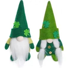 2 Pack St.Patrick's Day Irish Gnome Decorations Tomte Handmade Irish Leprechaun Nisse Plush Swedish Elf Scandinavian Dwa