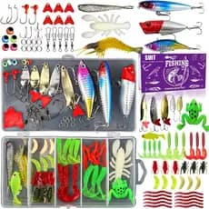 Kit de Iscas de Pesca, Acessórios de Pesca para Robalo, Truta e Salmão, Caixa de Acessórios Incluindo Iscas Minnow, Spoo