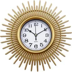 Relógio de Parede Pequeno de 10 Polegadas com Acabamento Dourado, Funciona a Pilhas, Relógio de Parede Decorativo Modern