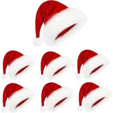 Chapéus de Papai Noel, Chapéus de Natal, Chapéu de Férias de Natal para Adultos, Chapéu de Papai Noel Tradicional de Pel