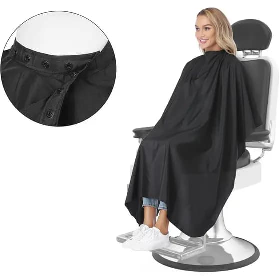Capa Profissional de Cabeleireiro para Homens/Mulheres - Capa Impermeável para Corte de Cabelo com Fecho Ajustável, Salã