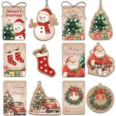 Etiquetas de Presente de Natal, Etiquetas de Natal com Cordão para Presentes, Etiquetas de Presente para Feriados, Etiqu