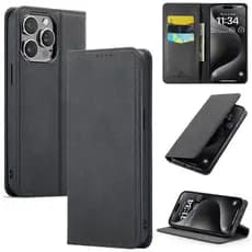 AKANTRA Alcantara Flip Case for iPhone14 Pro Max,Handmade Fully-Wrapped Synthetic Suede Magnetic Cover, Compatible with