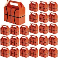 Chinco 12 Pieces Basketball Goody Box Party Favor Bags Sports Gift Candy Goodie Bags Basketball Party Favors Treat Boxes