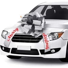 Laço de Natal para Carro de 20 Polegadas, Laço Grande e Elegante para Presentes com Fita de 20 Pés Resistente às Intempé