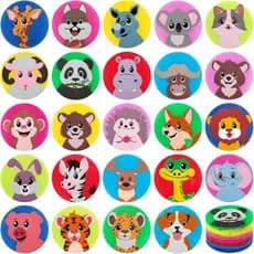 Pacote com 24 Círculos de Carpete com Tema de Animais do Zoológico para Sala de Aula, Círculos de Carpete IKAYAS para De