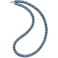 COOLSTEELANDBEYOND Colar de Corrente Cubana Miami em Aço, Bicolor, Acabamento Acetinado, para Homem, 8mm de Largura