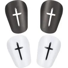 2 Pares de Caneleiras Pretas e Brancas para Futebol, Caneleiras Extra Mini de 3 x 2 Polegadas, Caneleiras Pequenas Confo