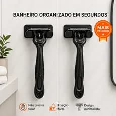 Suporte Para Gilete Parede Sem Furo 3M Banheiro Organizador Premium Forte Fixação Segura