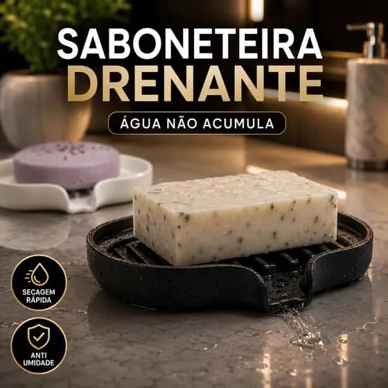 Saboneteira Drenante Premium Para Banheiro Escorre Água Fácil Limpeza Não Derrete Sabonete Moderna