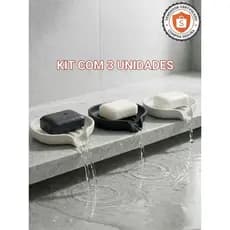 Kit 3 Saboneteiras Drenantes Anti Umidade Escorre Água Secagem Rápida Pia Banheiro Cozinha