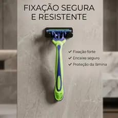 Suporte Barbeador Parede Sem Furo 3M Organizador Banheiro Forte Premium Fixação Segura Top