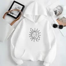 Moletom Unissex Blusa de Frio Estamp Sol e Lua Confortável Casual Inverno Modinha Tecido ENTREGA IMEDIATA UNISEX