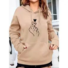 Moletom Blusa de Frio Feminino Canguru Estampa Tumblr Art Mão Coreana Premium Algodão Inverno Blusão entrega imediata