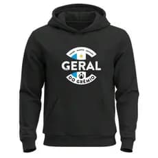 Blusa de Frio Moletom Canguru Algodao entrega imediata Casaco Masculino Feminino Torcida Time Futebol Geral do Gremio