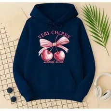 Blusa de Frio Moletom Feminino Cereja Laço Very Cherry Social Club Tendência Confortável P ao GG232