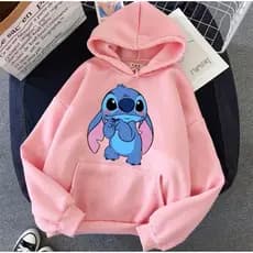Blusa Moletom Lilo & Stitch Coala Fofo Desenho Blusa Feminina Casaco de Frio com Bolso e capuz estampado Unissex147