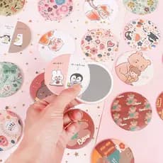 Espelhos Redondos Portáteis De Maquiagem Design Cartoon Fofo, Resistente a Quedas para Maquiagem