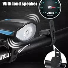 Farol para Bike Bicicleta com Led Buzina Recarregável Lanterninha Sinalizador Traseiro Resistente a Água