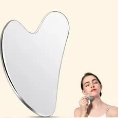Placa Gua Sha De Aço Inoxidável Skincare Placa de Massagem e Corporal Gua Sha em Aço Inox