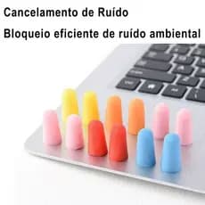 KIT 10/5/2 Unidades Tampao De Ouvido Protetor Abafador Auditivo Auricular Dormir