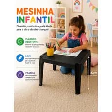 Mesinha Infantil Mesa Pequena Plástica para Criança Atividades Desenhos