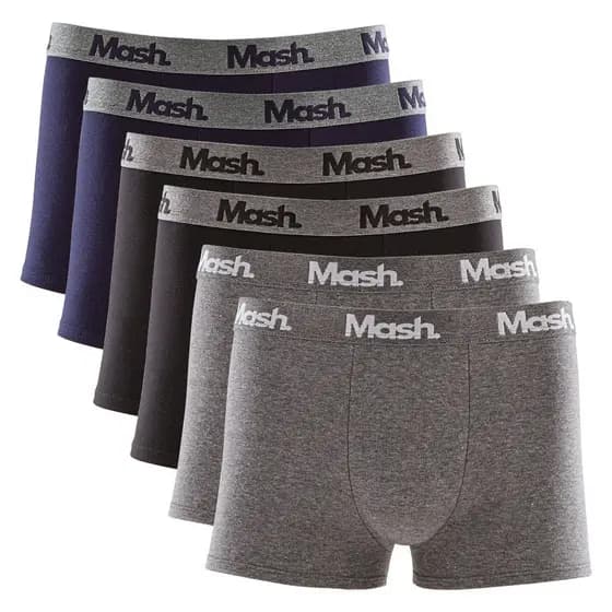 Kit 6 Cuecas Mash Box Boxer Cotton Algodão Original