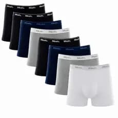Kit 8 Cuecas Sortidas Boxer com Elástico Adulto Básico Algodão Mash