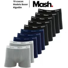 Kit 10 Cuecas Boxer Masculina Mash Algodão Original Adulto