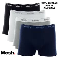 **OFERTA** Kit 4 Cuecas Mash Box Boxer Cotton Algodão