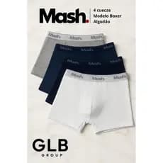 **OFERTA** Kit 4 Cuecas Boxer Mash Masculina Algodão Box Colorida Original **