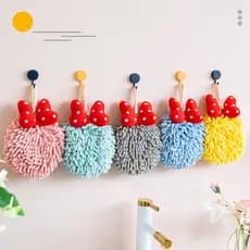 Toalha de mão de Chenille com laço de desenho animado, cozinha, banheiro, Animal, fofo, pendurado, bola de mão, atacado