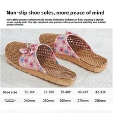 Natural Rattan grama mão-tecido toe-coberto chinelos sola EVA Casual estilo natural conjunto toe saudável Sli