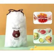 Capa elástica descartável PE de qualidade alimentar para manter frescos, sobras domésticas, pratos selados, antipoeira,