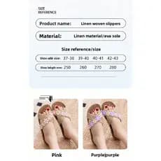 Chinelos japoneses simples de linho com cobertura de dedo do pé quatro estações respirável absorvente de suor EVA sola m