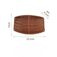 Cesta de lanche oca tipo Rattan de plástico de qualidade alimentar redonda retangular de vários tamanhos prato de frutas