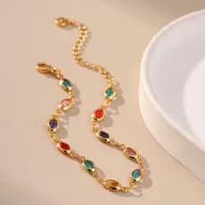 XILANG exótico colorido acrílico luz luxo elegante pulseira banhado 18K corrente de ouro Real viagem à beira-mar pulseir
